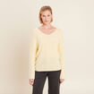 Pull manches longues jaune clair femme