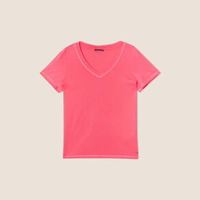 t shirt manches courtes rose framboise femme T-shirt manches courtes rose framboise femme