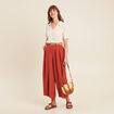 Pantalon jupe-culotte large vieux rose femme