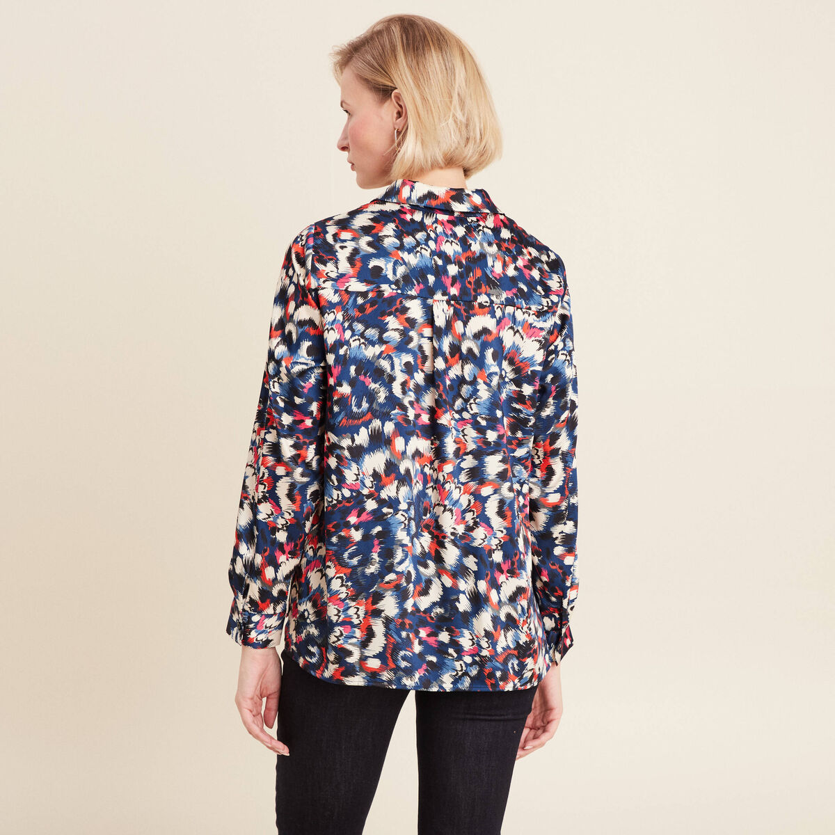 Chemise manches longues noir femme