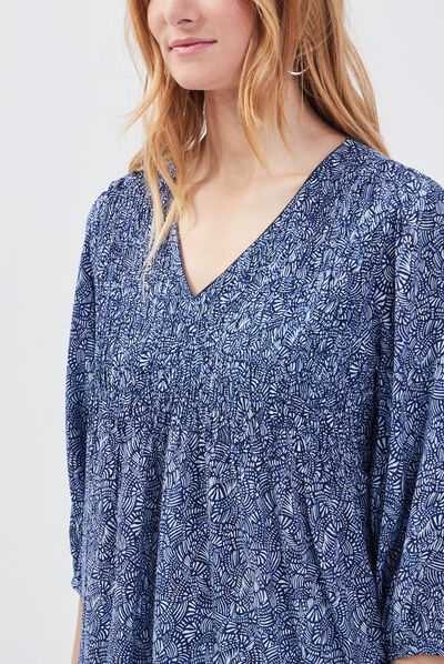 Blouse manches 3/4 blanc femme