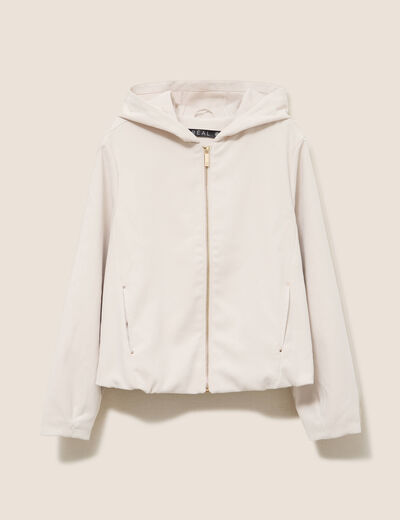 Veste zipp&eacute;e avec capuche sable femme
