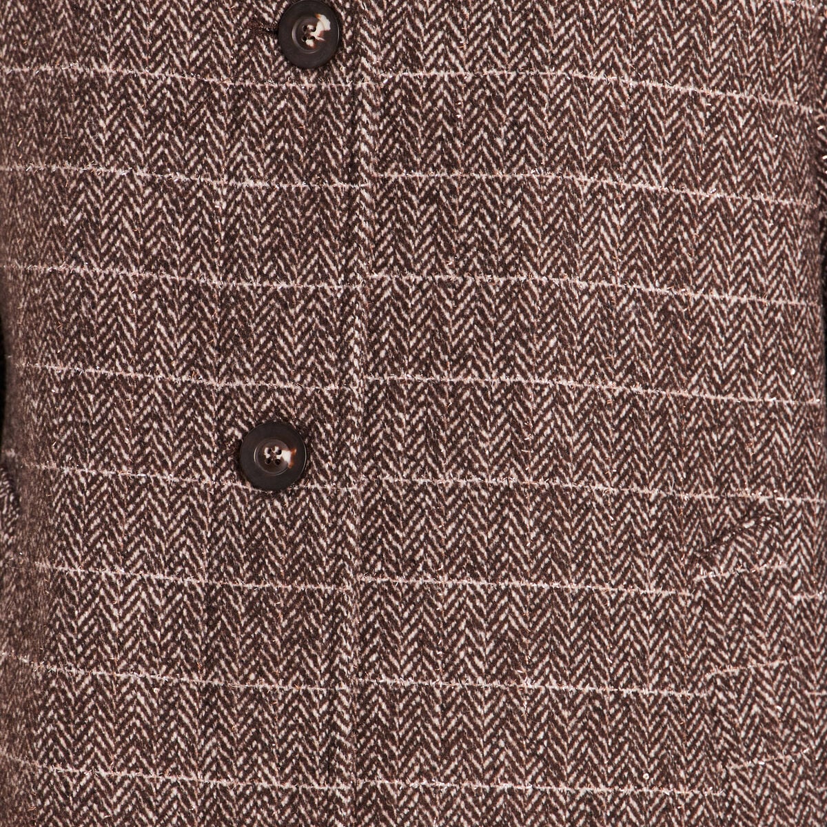 Manteau col montant doubl&eacute; marron femme