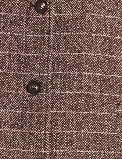 Manteau col montant doubl&eacute; marron femme
