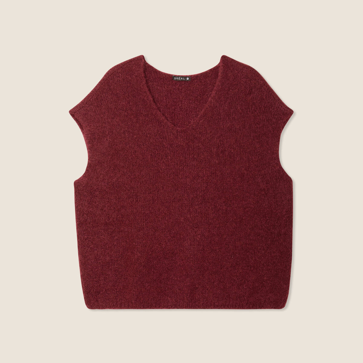 Pull sans manches bordeaux femme