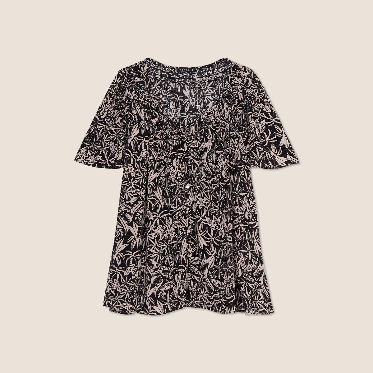 Blouse manches courtes noir femme