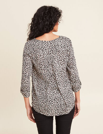 Blouse manches 3/4 rose clair femme