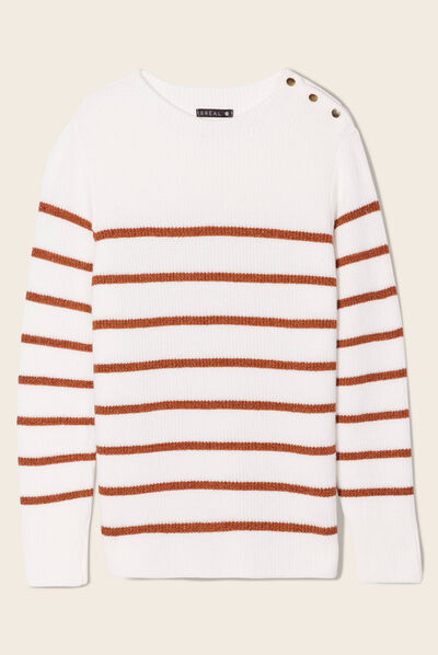 Pull confectionné en France marron femme