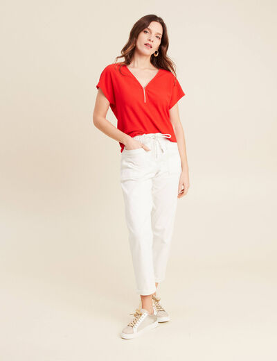 T-shirt manches courtes orange foncé femme