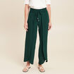 pantalon large taille haute vert foncé femme