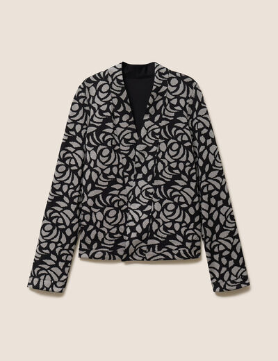 Veste droite r&eacute;versible noir femme