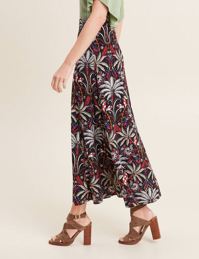 Jupe longue évasée noir femme