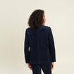Veste tailleur velours bleu femme