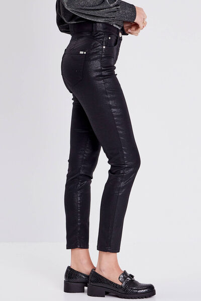 PANTALON LÉGER ENDUIT MAGIQUE noir femme