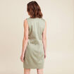 robe courte droite réversible en jean vert olive femme