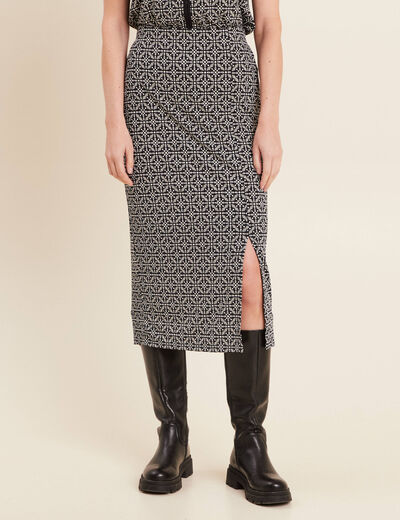 Jupe longue droite noir femme