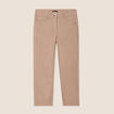 Pantacourt droit taille standard taupe femme