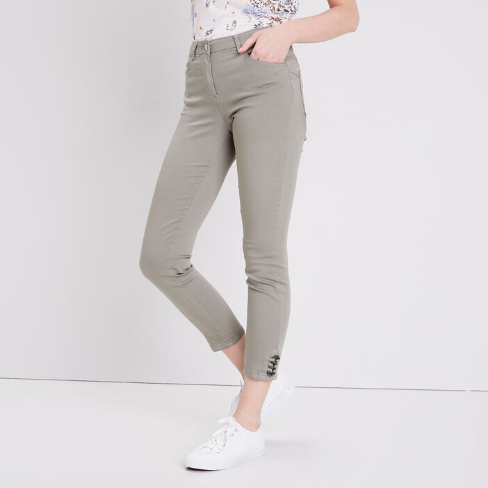 Pantalon ajusté vert clair femme