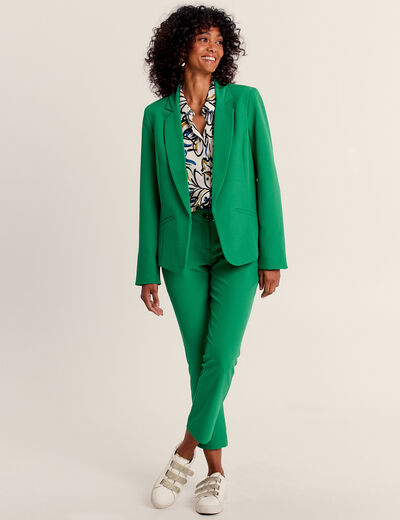Veste city droite manches 3/4 vert femme