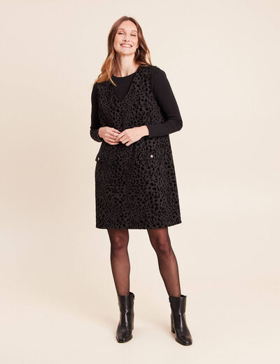 Robe chasuble noir femme