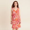 Robe &eacute;vas&eacute;e &agrave; volants orange femme