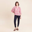 Blouse ample col chemise manches 3/4 rose femme