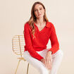 Polo d&eacute;tails ajour&eacute;s orange fonc&eacute; femme