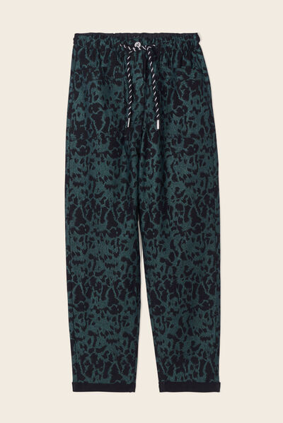 Pantalon décontracté vert kaki femme