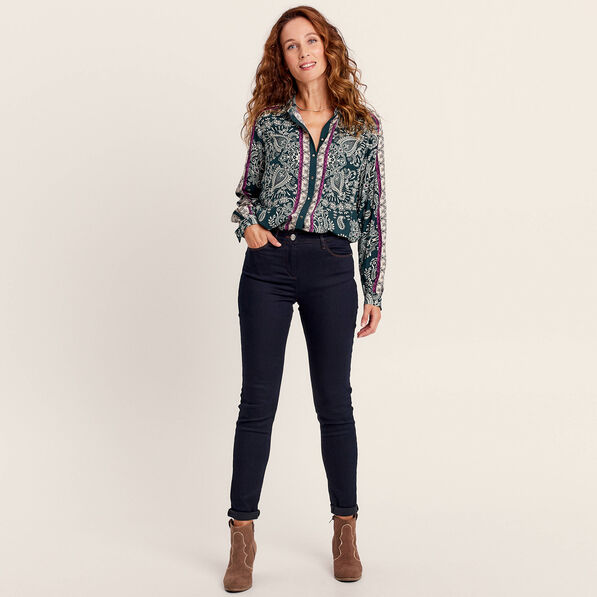 Chemise manches longues vert femme