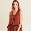 Blouse sans manches marron foncé femme