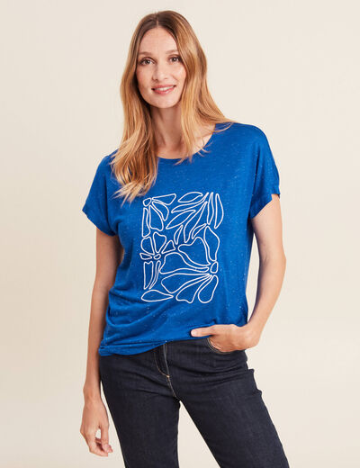 T-shirt manches courtes bleu electrique femme