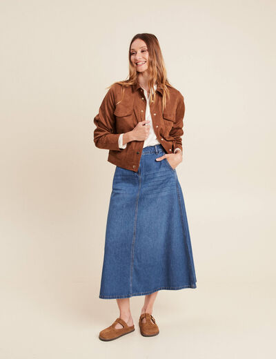 Veste doublée marron foncé femme