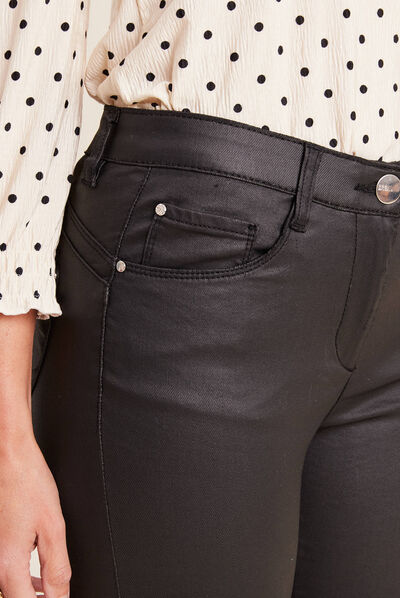 Pantalon magique ajusté noir femme