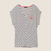 T-shirt manches courtes brodé blanc femme