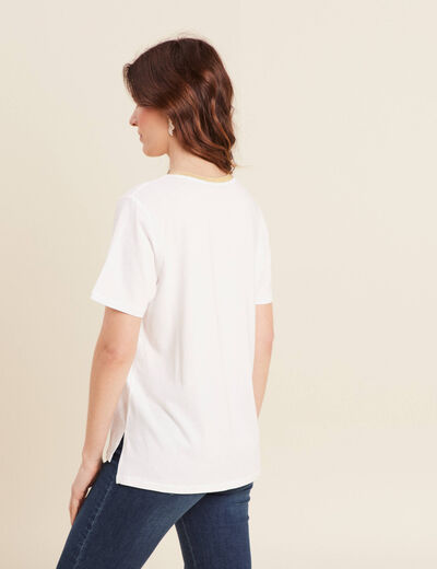 T-shirt manches courtes blanc femme
