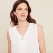 Blouse sans manches blanc femme