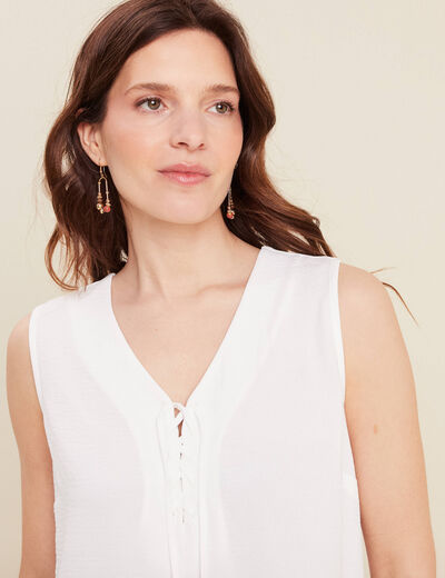 Blouse sans manches blanc femme