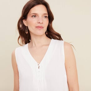 blouse sans manches blanc femme Blouse sans manches blanc femme