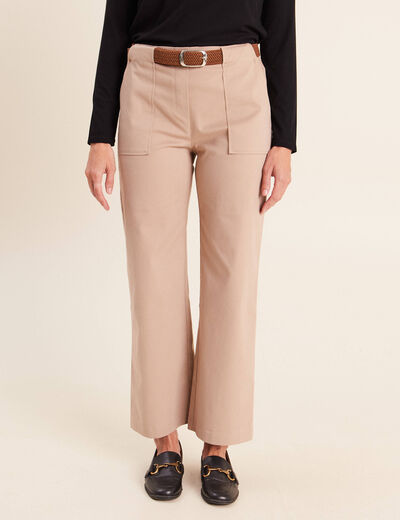 Pantalon cargo taille haute sable femme