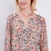 Blouse manches longues orange corail femme