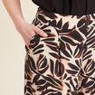 Pantalon fluide taille haute marron foncé femme