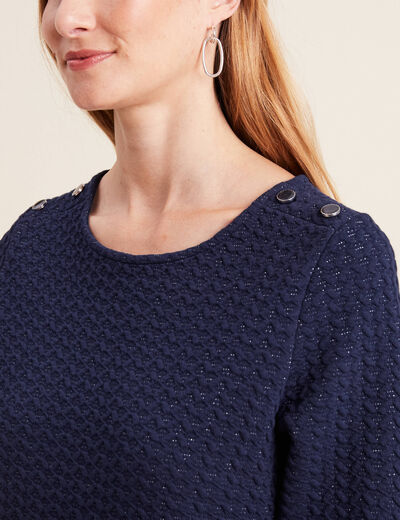 Robe droite manches 3/4 bleu marine femme