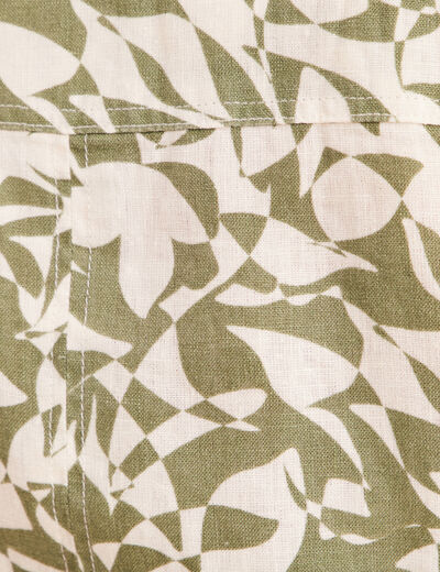 Robe droite zipp&eacute;e vert kaki femme