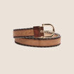 Ceinture r&eacute;versible &agrave; perles beige femme