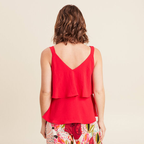 debardeur ample sans manches rouge femme Débardeur ample sans manches rouge femme