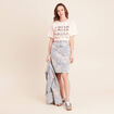 T-shirt col rond manches courtes rose clair femme