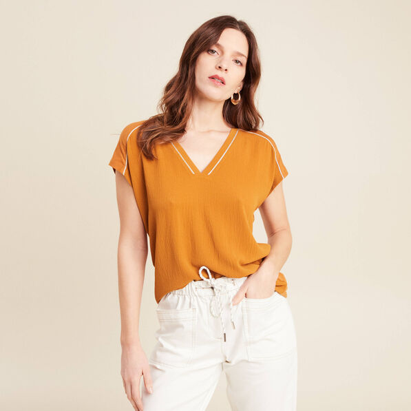 T-shirt manches courtes camel femme