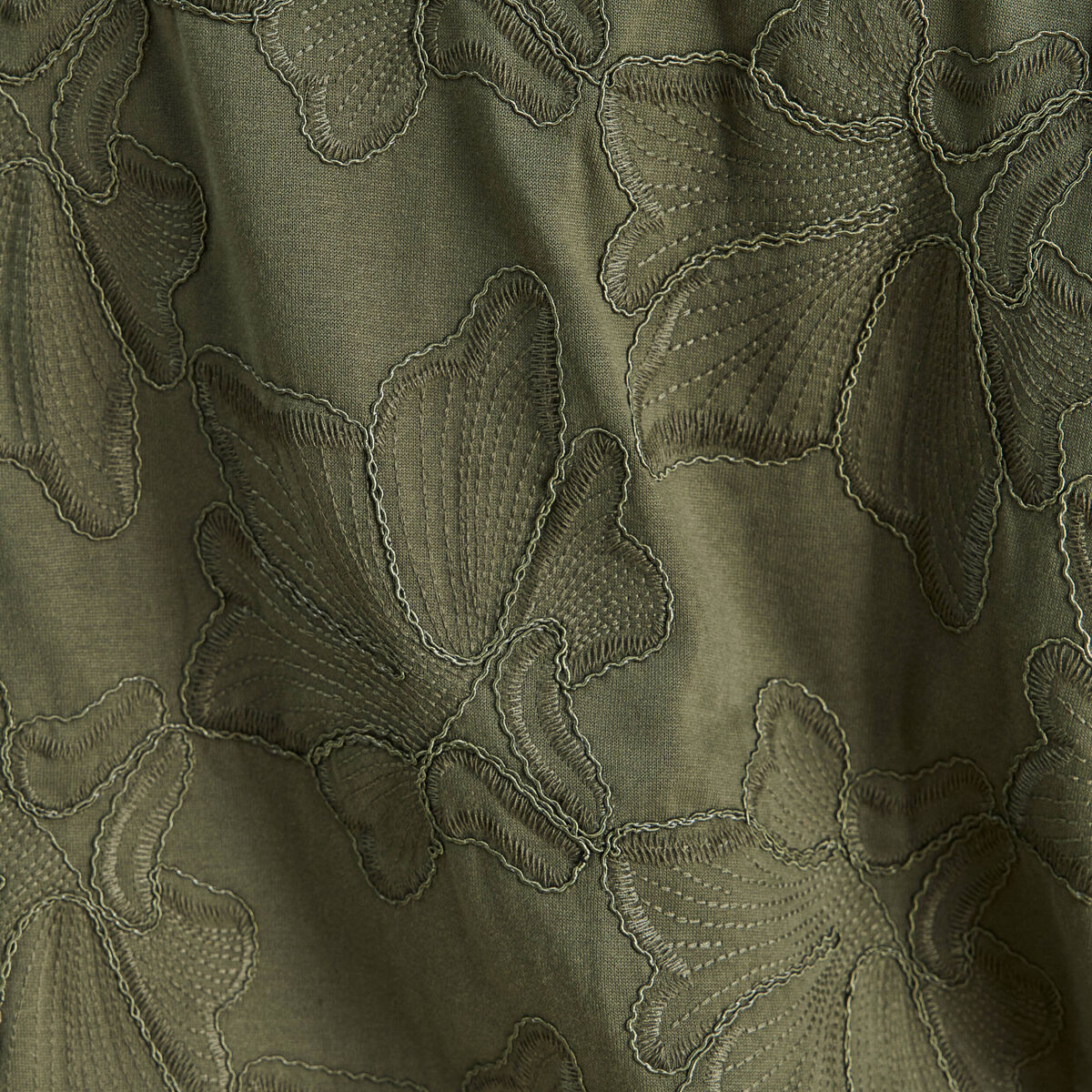Blouse col rond manches 3/4 bas resserr&eacute; vert kaki femme