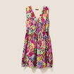 Robe évasée courte sans manches doublée mauve femme