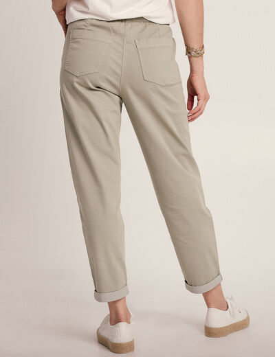 Pantalon coupe mom 7/8&egrave;me vert clair femme